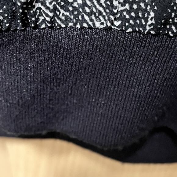 Lane Bryant 22 / 24 3X Tunic Sheer Zip Shoulders Black White Crosshatch Edgy - Picture 6 of 12